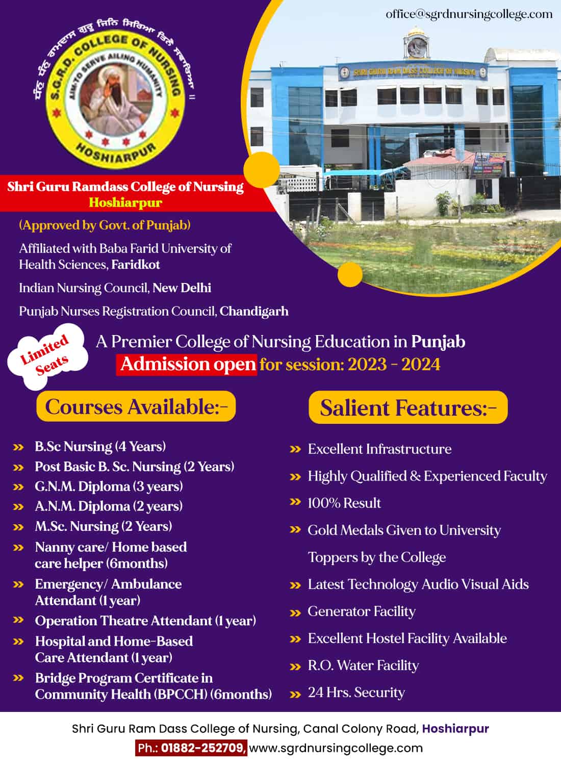 Notice Board | Shri Guru Ram Dass College of Nursing Hoshiarpur, Punjab